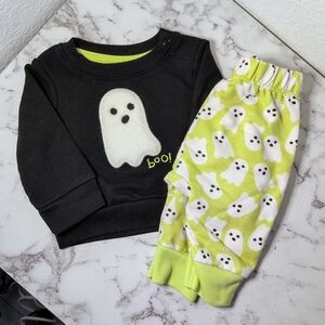 NWOT Baby Cat & Jack Halloween Ghost Graphic Long Sleeve Sweatshirt 2pc set